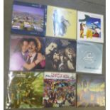 Fourteen LP records, Creedence Clearwater Revival, Pink Floyd,