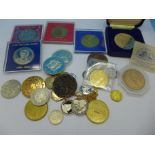 A collection of commemorative coins