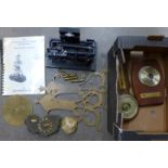 A skeleton clock kit, time machine clock, one other clock, etc.