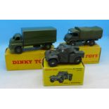 Three Dinky Toys, 621 3-Ton Army Wagon,