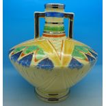 An Art Deco hand painted vase,