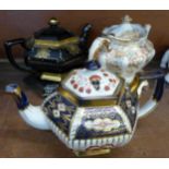 Three Victorian teapots,