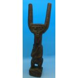 African tribal souvenir; a carved Songye catapult,