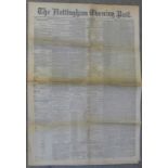 An 1878 copy of The Nottingham Evening Post