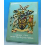 A Member of the British Horological Institute plaque,