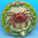 A majolica crab dish,