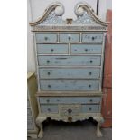 A Chippendale style painted chest on stand