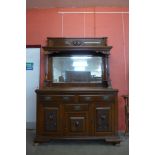 An Edward VII walnut mirror-back sideboard