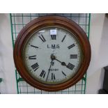 A 194th Century mahogany circular wall clock,