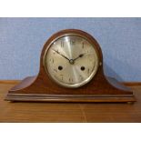 An oak mantel clock