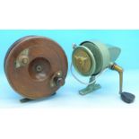 Two fishing reels,