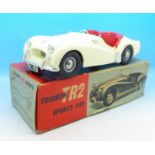 A Victory Models Triumph TR2 sports car, motorised, boxed,