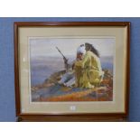 A portrait of Native Americans, watercolour,