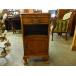 A burr walnut night table