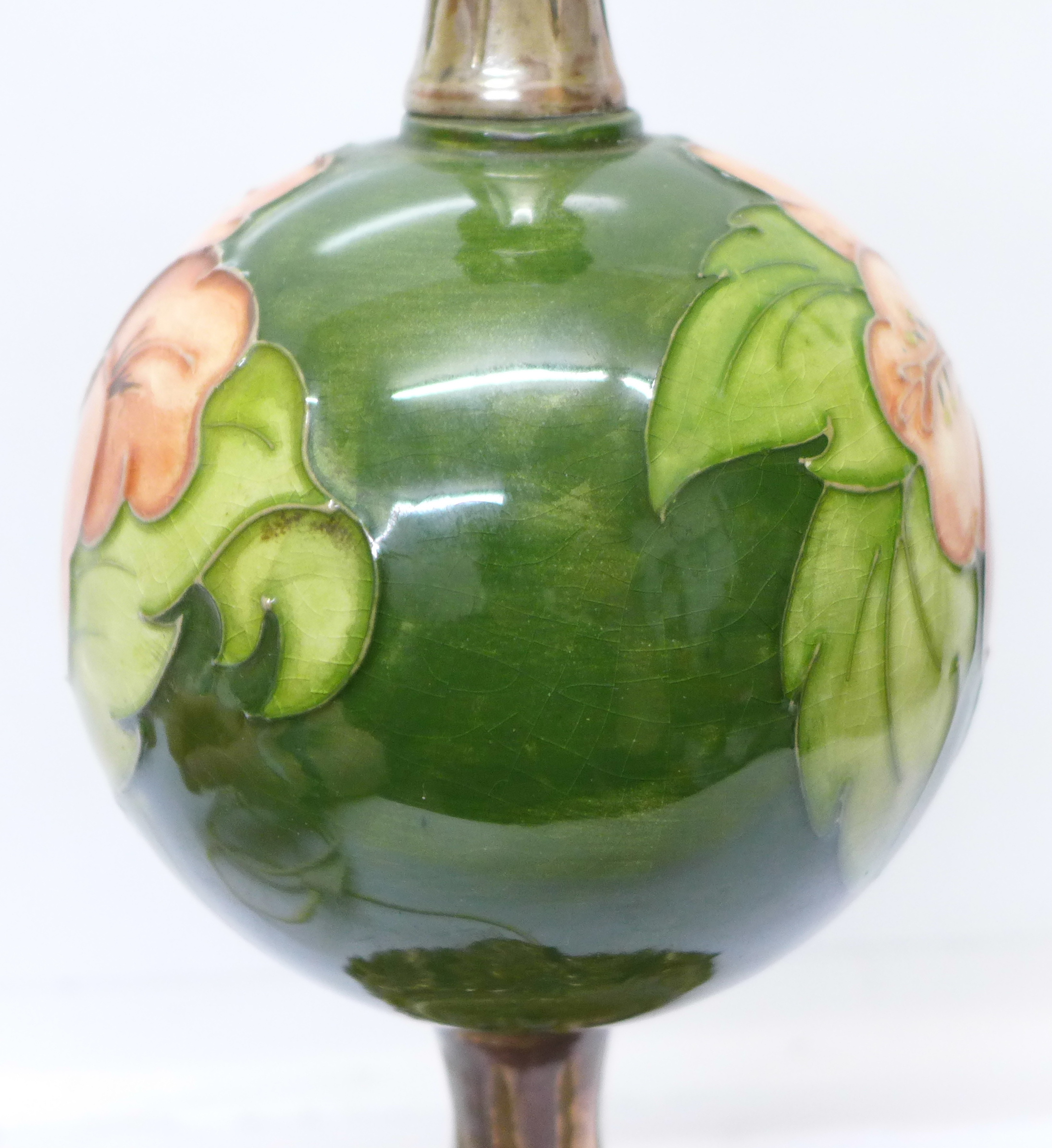 A Moorcroft Hibiscus coral lamp base c. - Image 3 of 4