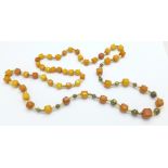 An amber set necklace