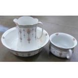 An Adderleys wash jug, bowl and chamber pot,