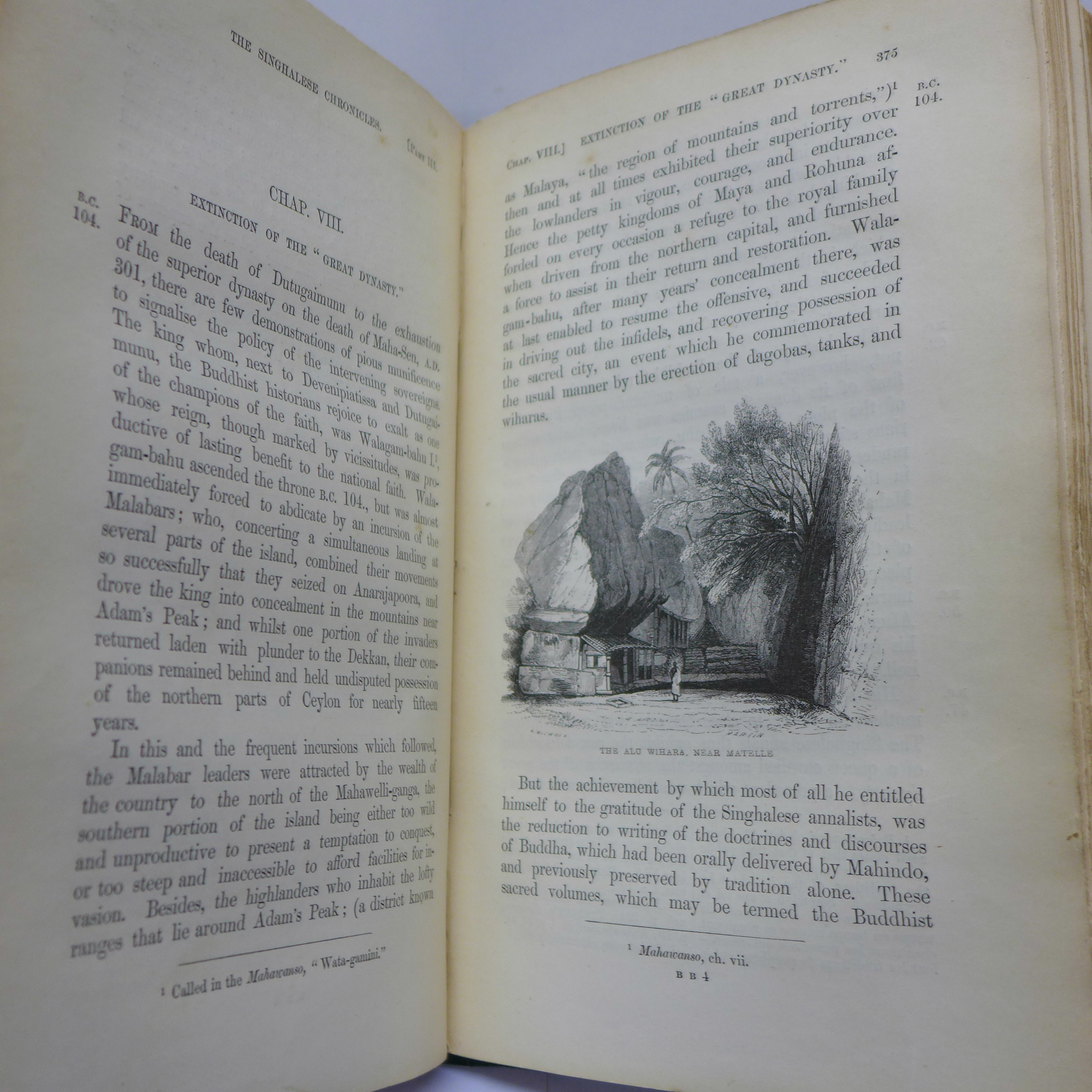 Two volumes, Ceylon by Emerson Tennent, 1860, published by Longman, Green, - Image 4 of 8