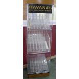 A Havanas cigar display case with lock and key