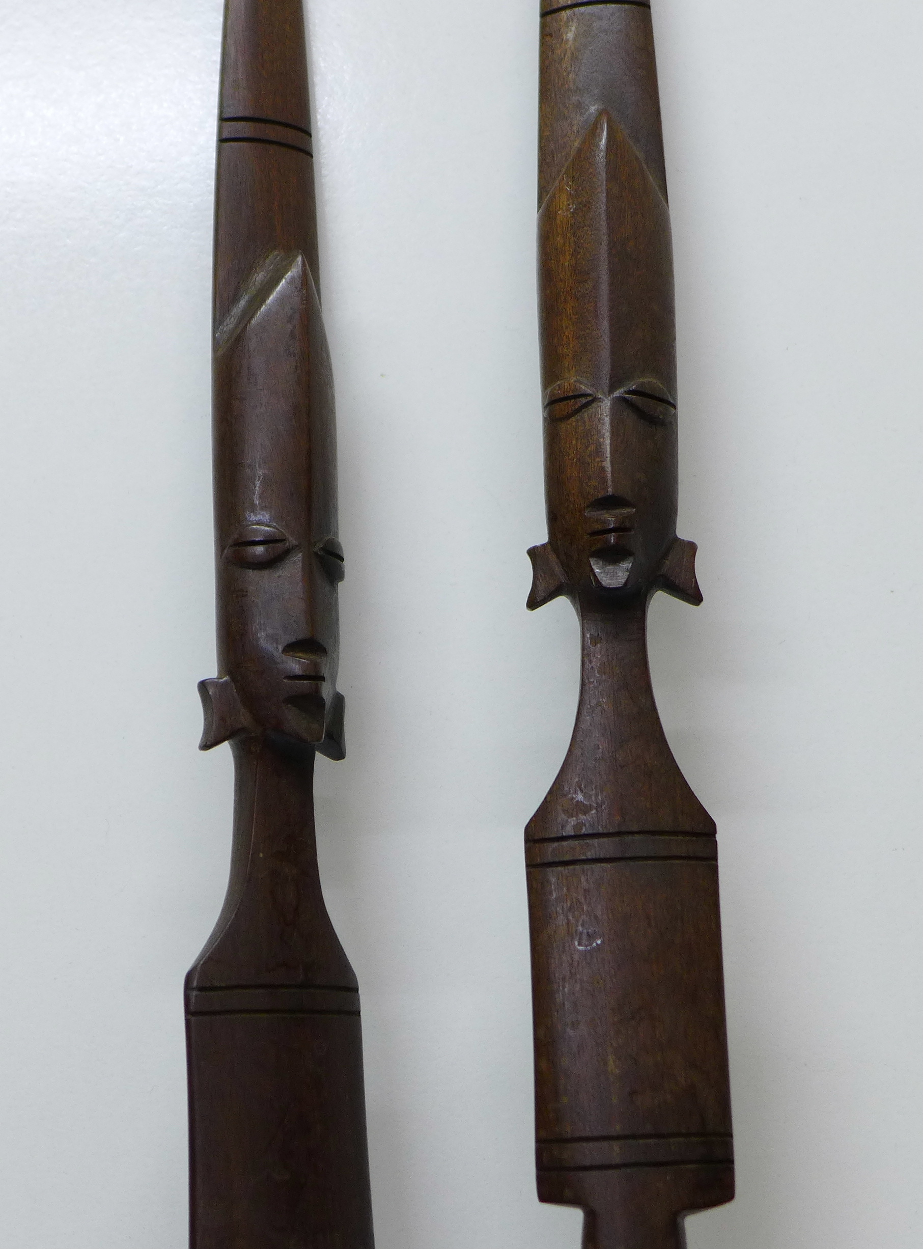 Two African carved tourist spears - Image 2 of 2