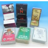 Eleven packs of playing cards including Harry Potter x2