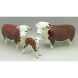 A Beswick Hereford bull and cow, Champion of Champions,