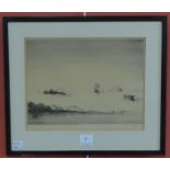 A signed James Macintyre etching, Ailsa Craig, From Near Ballantrae,