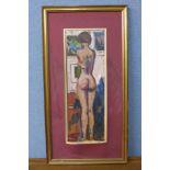 Peter Collins, two nude studies, oil on panel,