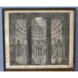 A 19th Century Italian etching, The Pantheon,