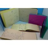 Five autograph albums, including Nottingham Panthers 1954-5, cricket teams from 1940's, etc.