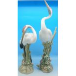 Two Lladro figures of cranes, 1612 and 1614,