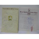 Two sets of West Indian cricket team autographs, England 1957 tour and Zimbabwe 1981 tour,