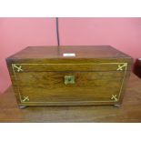 A George IV rosewood and brass inlaid tea caddy