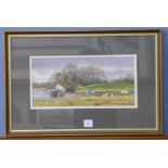 Rita Ling, river landscape, possibly Suffolk, watercolour,