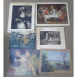 A quantity of prints, oils, watercolours, etc.