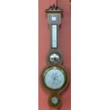 An Edward VII inlaid mahogany aneroid barometer