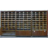 Three mid 20th Century haberdashery shop cabinets