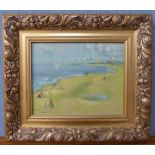 Graham, beach scene, oil on panel, signed, framed,