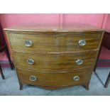 A George III mahogany bow front chest of drawers