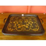 An early 20th Century pokerwork serving tray