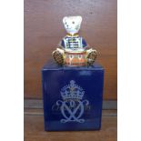 A Royal Crown Derby paperweight, Drummer Bear,