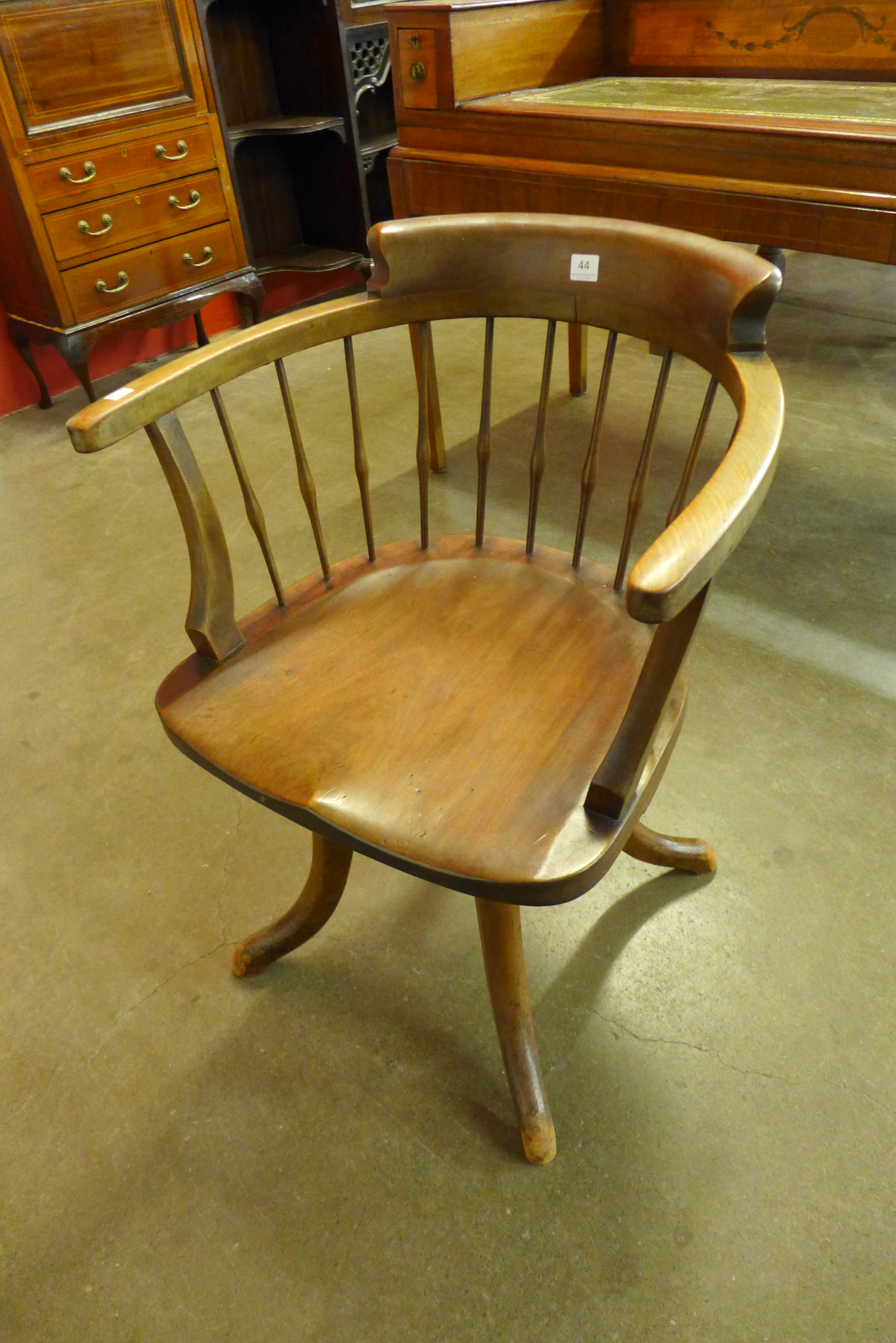 A Victorian beech captain's chair