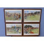 A set of four Cecil Aldin horse racing prints,