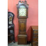 A George III inlaid mahogany and oak 8-day longcase clock