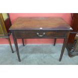 A George III mahogany single drawer side table