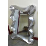 A stylistic silver effect mirror