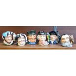 Six Royal Doulton character jugs,