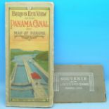 A folding map, 'Bird's Eye View of The Panama Canal and map of Panama' and a souvenir booklet,