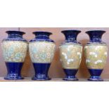 Two pairs of Royal Doulton Slaters Patent vases, one of each pair a/f,