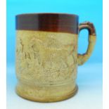 A Derbyshire saltglaze tankard, possibly Brampton, a/f,